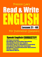 Preston Lee's Read & Write English Lesson 21: 40 For Indonesian Speakers