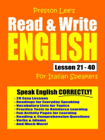 Preston Lee's Read & Write English Lesson 21: 40 For Italian Speakers
