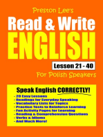 Preston Lee's Read & Write English Lesson 21: 40 For Polish Speakers