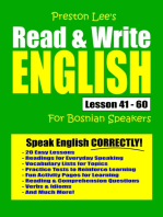 Preston Lee's Read & Write English Lesson 41: 60 For Bosnian Speakers