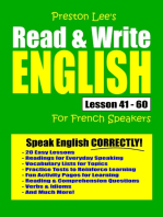 Preston Lee's Read & Write English Lesson 41: 60 For French Speakers