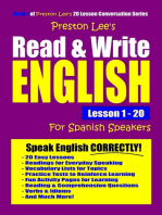 Preston Lee's Read & Write English Lesson 1: 20 For Spanish Speakers