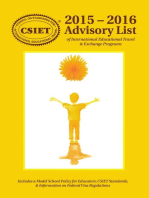 2015 – 2016 Advisory List of International Educational Travel & Exchange Programs