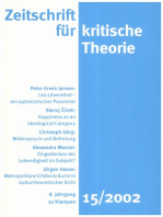 Zeitschrift für kritische Theorie / Zeitschrift für kritische Theorie, Heft 15: 8. Jahrgang (2002)