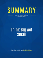 Summary: Think Big Act Small: Review and Analysis of Jennings' Book