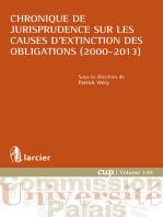 Chronique de jurisprudence sur les causes d'extinction des obligations (2000-2013)