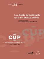 Les droits du justiciable face à la justice pénale: CUP 171