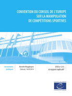 Convention du Conseil de l'Europe sur la manipulation de compétitions sportives: Et rapport explicatif