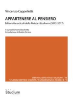 Appartenere al pensiero: Editoriali e articoli della Rivista «Studium»  (2012-2017)