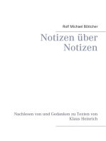 Notizen über Notizen: Nachlesen von und Gedanken zu Texten von Klaus Heinrich