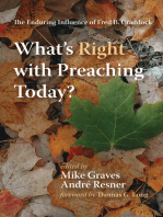 What’s Right with Preaching Today?: The Enduring Influence of Fred B. Craddock