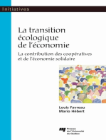 La transition écologique de l'économie: La contribution des coopératives et de l'économie solidaire