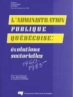 L' Administration publique québécoise: Évolutions sectorielles 1960-1985