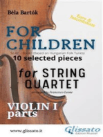 Violin 1 part of "For Children" by Bartók for String Quartet