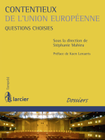 Contentieux de l'Union européenne: Questions choisies