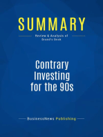 Summary: Contrary Investing for the 90s: Review and Analysis of Brand's Book