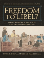 Freedom to Libel? : Samuel Marsden v. Philo Free: Australia's First Libel Case