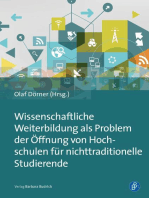 Wissenschaftliche Weiterbildung als Problem der Öffnung von Hochschulen für nichttraditionelle Studierende