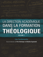 La direction académique dans la formation théologique, volume 1: Les fondements