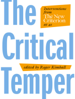 The Critical Temper: Interventions from The New Criterion at 40