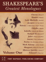 Shakespeare's Greatest Monologues - Volume I