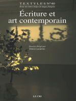 Écriture et art contemporain: Textyles N°40