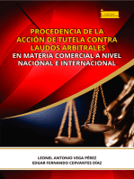 Procedencia de la acción de tutela contra laudos arbitrales en materia comercial a nivel nacional e internacional