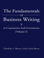 The Fundamentals of Business Writing:: At Corporations and Governments (Volume I)