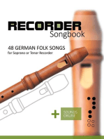 Recorder Songbook - 48 German Folk Songs for the Soprano or Tenor Recorder + Sounds Online