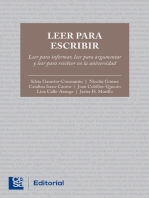 Leer para escribir: Leer para informar, leer para argumentar y leer para resolver en la universidad