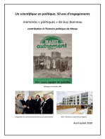 Un scientifique en politique, 50 ans d'engagements: mémoires politiques de Guy Bonneau, contribution à l'histoire politiue de Massy