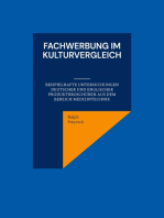 Fachwerbung im Kulturvergleich: Beispielhafte Untersuchungen deutscher und englischer Produktbroschüren aus dem Bereich Medizintechnik