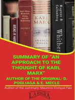 Summary Of "An Approach To The Thought Of Karl Marx" By D. Pogliaga & E. Mecle: UNIVERSITY SUMMARIES