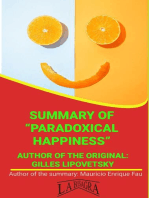 Summary Of "Paradoxical Happiness" By Gilles Lipovetsky: UNIVERSITY SUMMARIES