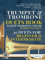 Trumpet & Trombone duets book | 10 Easy Romantic Pieces scored in 3 comfortable keys