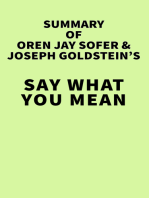 Summary of Oren Jay Sofer & Joseph Goldstein's Say What You Mean