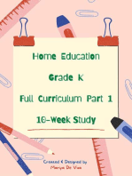 Home Education Grade K Full Curriculum Part 1 - 10 Week Study