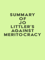 Summary of Jo Littler's Against Meritocracy