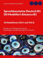 Sprachbausteine Deutsch B1 - Dil Modülleri Almanca B1. 10 Modelltests (Teil 1 und Teil 2): Übungen zur Prüfungsvorbereitung mit Lösungen und Übersetzungen ins Türkische