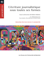 L' ECRITURE JOURNALISTIQUE SOUS TOUTES SES FORMES 3E EDITION