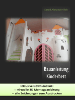 Bauanleitung Kinderbett: In 3D und 2D, Treppe links oder rechts, jeweils acht Matratzengrößen