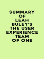 Summary of Leah Buley's The User Experience Team of One