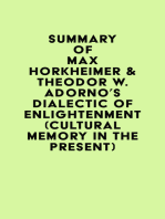 Summary of Max Horkheimer & Theodor W. Adorno's Dialectic of Enlightenment (Cultural Memory in the Present)