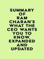 Summary of Ram Charan's What the CEO Wants You To Know, Expanded and Updated