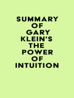 Summary of Gary Klein's The Power of Intuition