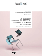 La transition formation en présence - formation à distance à l’université: Enjeux didactiques et politiques