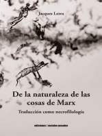 De la naturaleza de las cosas de Marx: Traducción como necrofilología