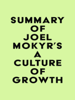 Summary of Joel Mokyr's A Culture of Growth