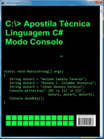 Apostila Técnica Linguagem C# Modo Console