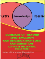 Summary Of "Beyond Epistemology, Contingency, Irony And Conversation" By Paula Rossi: UNIVERSITY SUMMARIES